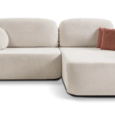 Schlafsofa mit Stauraum COBOURG 1 – beige/rosa, rechte Ecke