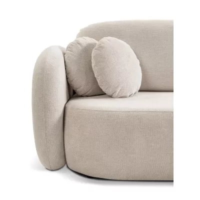 Schlafsofa mit Stauraum COBOURG 1 – beige/rosa, rechte Ecke