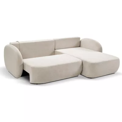 Schlafsofa mit Stauraum COBOURG 1 – beige/rosa, rechte Ecke