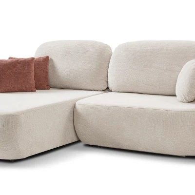Schlafsofa mit Stauraum COBOURG 1 – beige/rosa, linke Ecke
