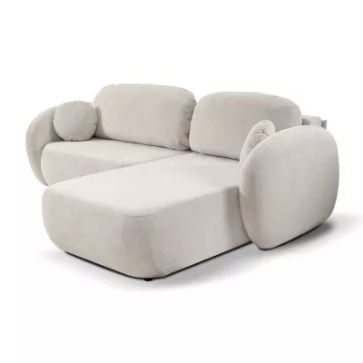Schlafsofa mit Stauraum COBOURG 1 – beige/rosa, rechte Ecke