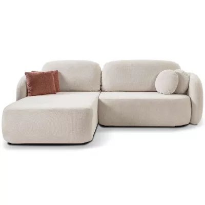 Schlafsofa mit Stauraum COBOURG 1 – beige/rosa, linke Ecke