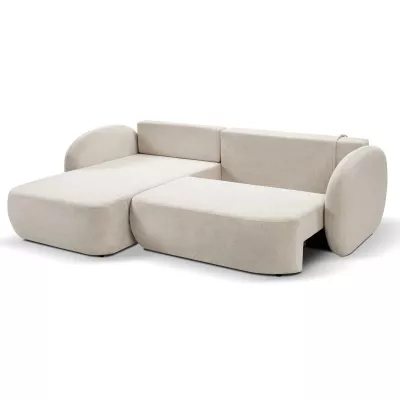 Schlafsofa mit Stauraum COBOURG 1 – beige/rosa, linke Ecke