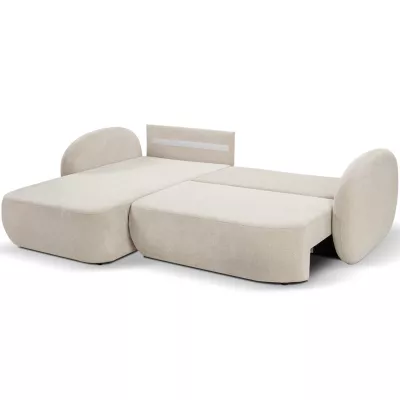 Schlafsofa mit Stauraum COBOURG 1 – beige/rosa, linke Ecke