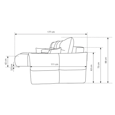 Eckschlafsofa CANMORE – Zementgrau