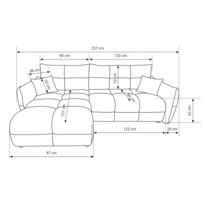Eckschlafsofa CANMORE - oliv