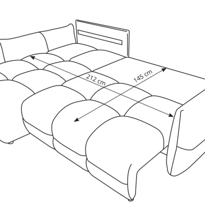 Eckschlafsofa CANMORE – Zementgrau