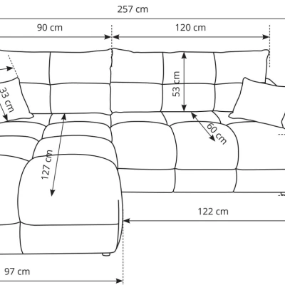 Eckschlafsofa CANMORE – Creme