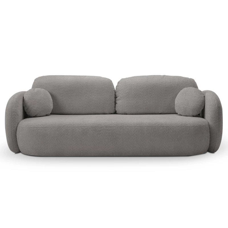 COBOURG Klappsofa, 2-Sitzer mit Stauraum – Stahlgrau