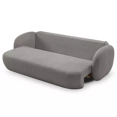 COBOURG Klappsofa, 2-Sitzer mit Stauraum – Stahlgrau