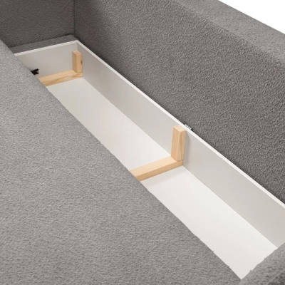 COBOURG Klappsofa, 2-Sitzer mit Stauraum – Stahlgrau
