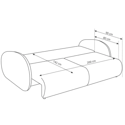 BARRIE Zweisitzer-Schlafsofa – Creme