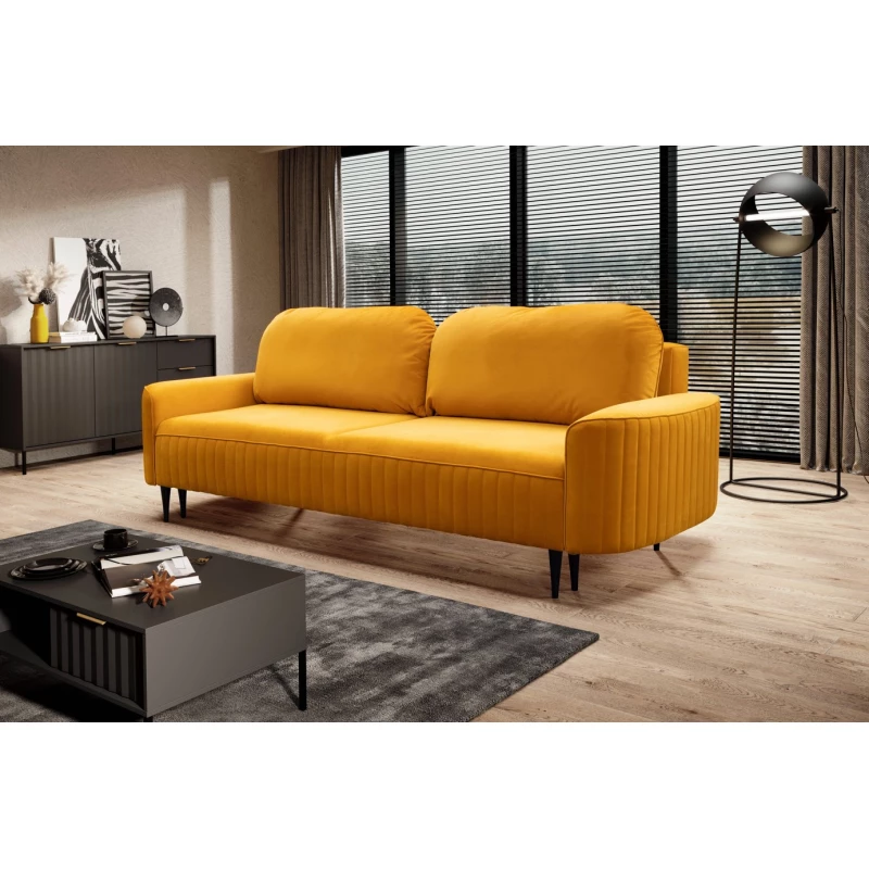 MONCTON Zweisitzer-Schlafsofa - Senfgelb