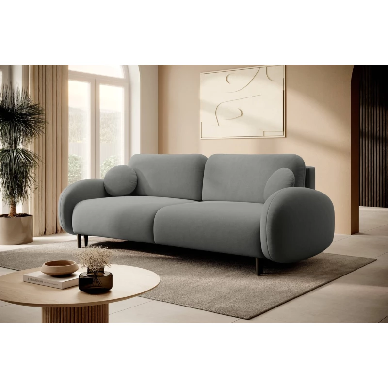 MORDEN Zweisitzer-Sofa mit Stauraum – Stahlgrau