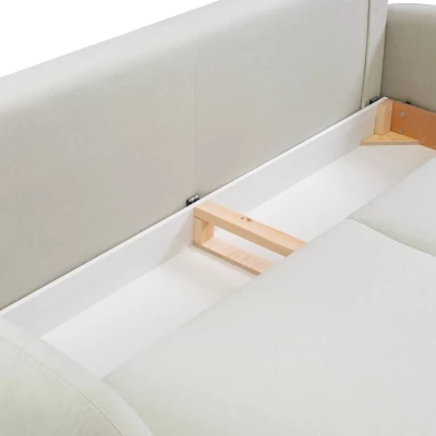 MORDEN Zweisitzer-Schlafsofa mit Stauraum - hellbeige 1