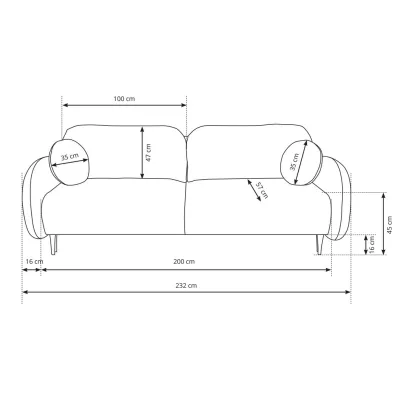 MORDEN Zweisitzer-Sofa mit Stauraum - blau