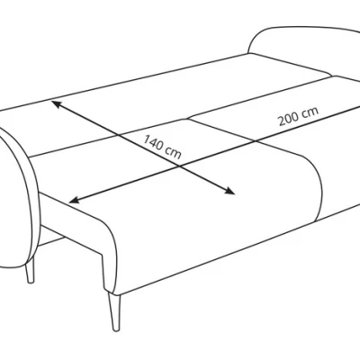 MORDEN Zweisitzer-Sofa mit Stauraum - blau