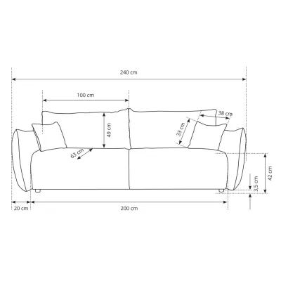 Zweisitzer-Sofa mit Stauraum, Sudbury - Esche