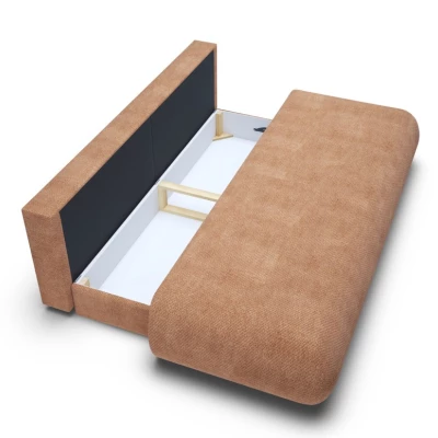 Dreisitzer-Schlafsofa mit Stauraum SURREY - hellbraun