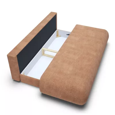 Dreisitzer-Schlafsofa mit Stauraum SURREY - hellbraun