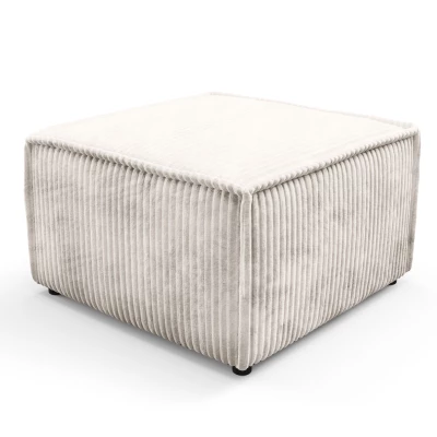 Gepolsterter Fußhocker WINDSOR – Creme