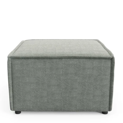 Gepolsterter Fußhocker WINDSOR – hellgrau