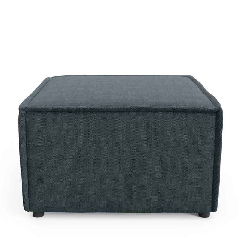 Gepolsterter Fußhocker WINDSOR - blaugrau