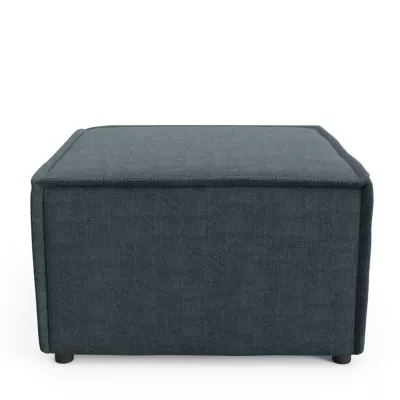 Gepolsterter Fußhocker WINDSOR - blaugrau