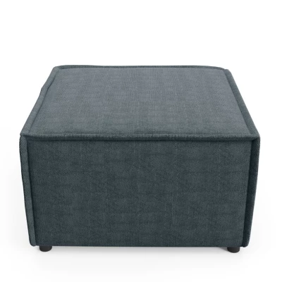 Gepolsterter Fußhocker WINDSOR - blaugrau