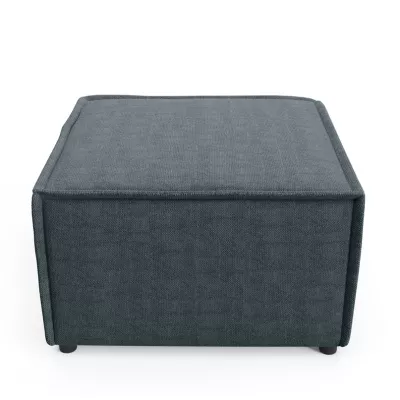 Gepolsterter Fußhocker WINDSOR - blaugrau