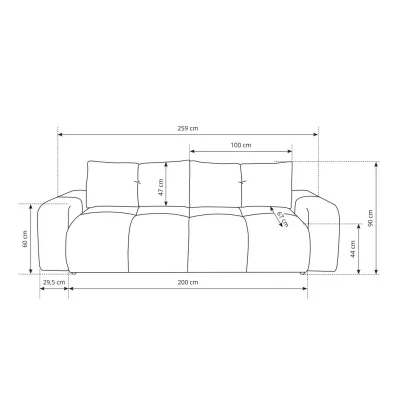 TRURO Zweisitzer-Schlafsofa – silber