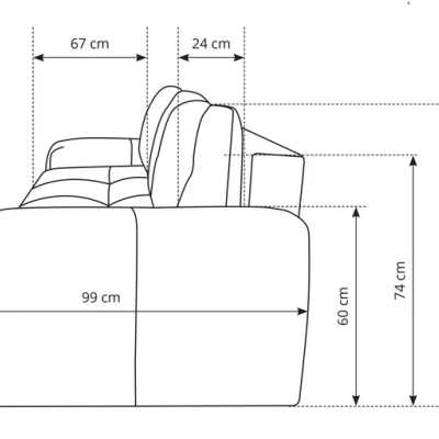 TRURO Zweisitzer-Schlafsofa – Graphit