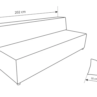 Dreisitzer-Sofa mit Stauraum WINDSOR - Dunkelasche