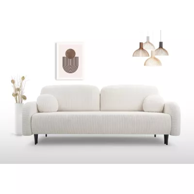 Klappbares Zweisitzer-Sofa mit Stauraum WHITBY – Creme