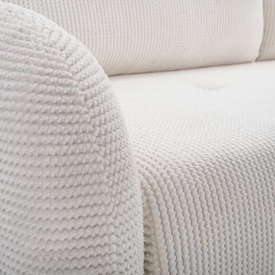 Klappbares Zweisitzer-Sofa mit Stauraum WHITBY – Creme