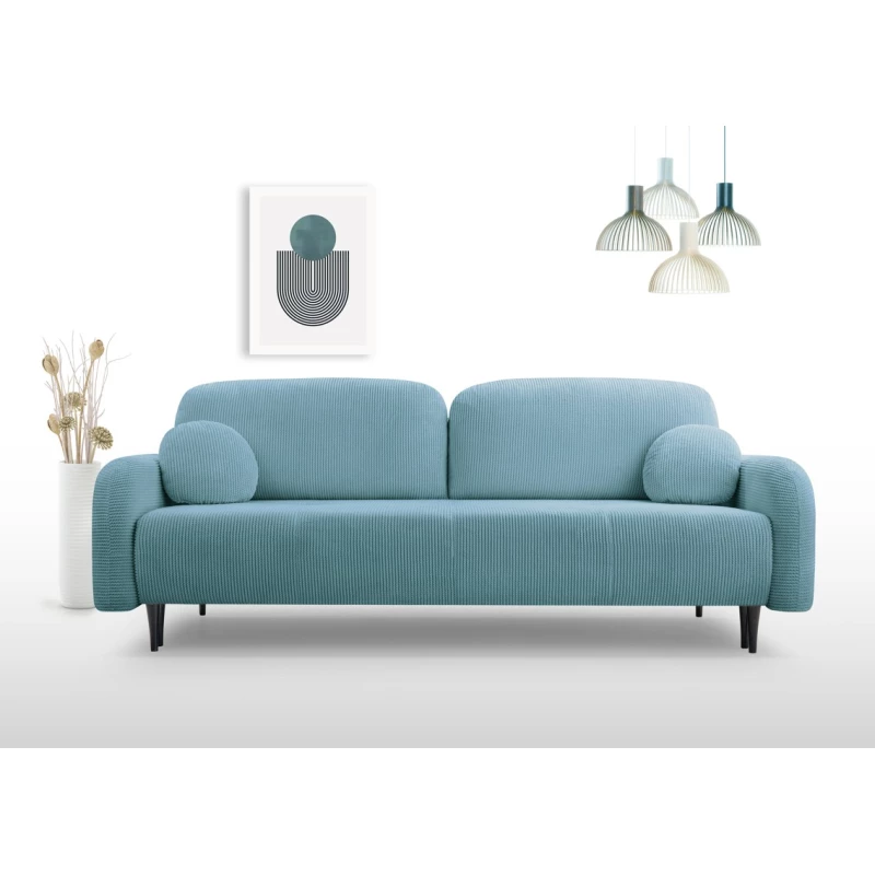 Klappbares Zweisitzer-Sofa mit Stauraum WHITBY - hellblau
