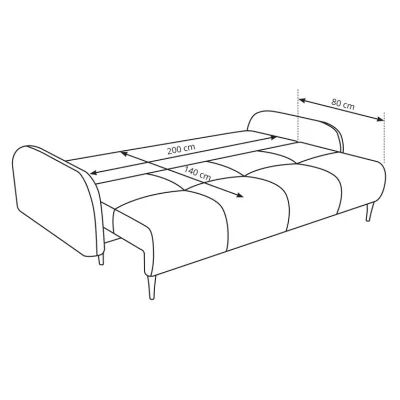 Klappbares Zweisitzer-Sofa mit Stauraum WHITBY - Honig