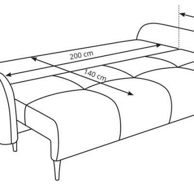 Klappbares Zweisitzer-Sofa mit Stauraum WHITBY - Latte