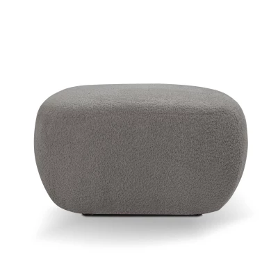 Gepolsterter Hocker Cube COBOURG – Stahlgrau