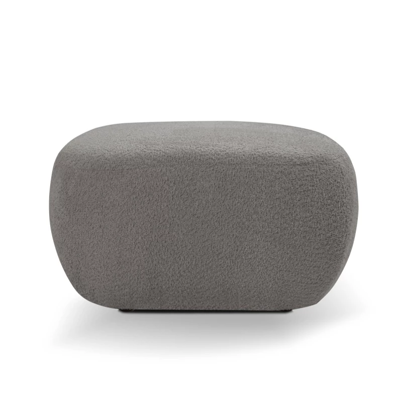 Gepolsterter Hocker Cube COBOURG – Stahlgrau