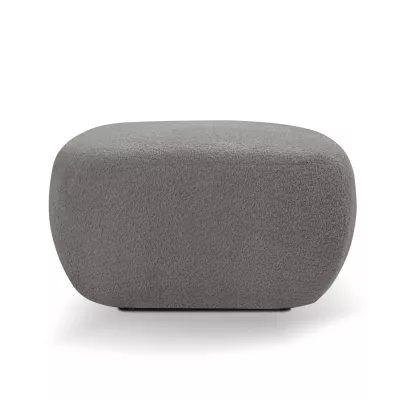 Gepolsterter Hocker Cube COBOURG – Stahlgrau