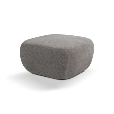Gepolsterter Hocker Cube COBOURG – Stahlgrau
