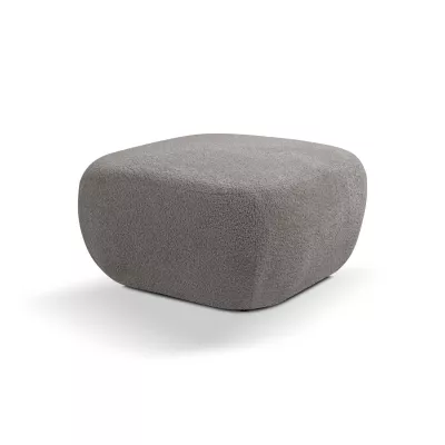 Gepolsterter Hocker Cube COBOURG – Stahlgrau