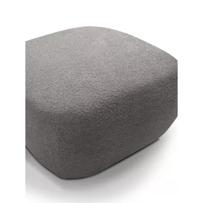 Gepolsterter Hocker Cube COBOURG – Stahlgrau