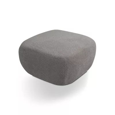 Gepolsterter Hocker Cube COBOURG – Stahlgrau