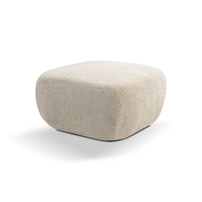 Gepolsterter Hockerwürfel COBOURG – Hellbeige