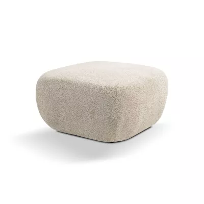 Gepolsterter Hockerwürfel COBOURG – Hellbeige