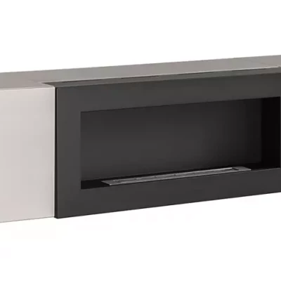 TV-Tisch mit Bio-Kamin FREYA - Kaschmir