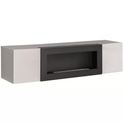 TV-Tisch mit Bio-Kamin FREYA - Kaschmir