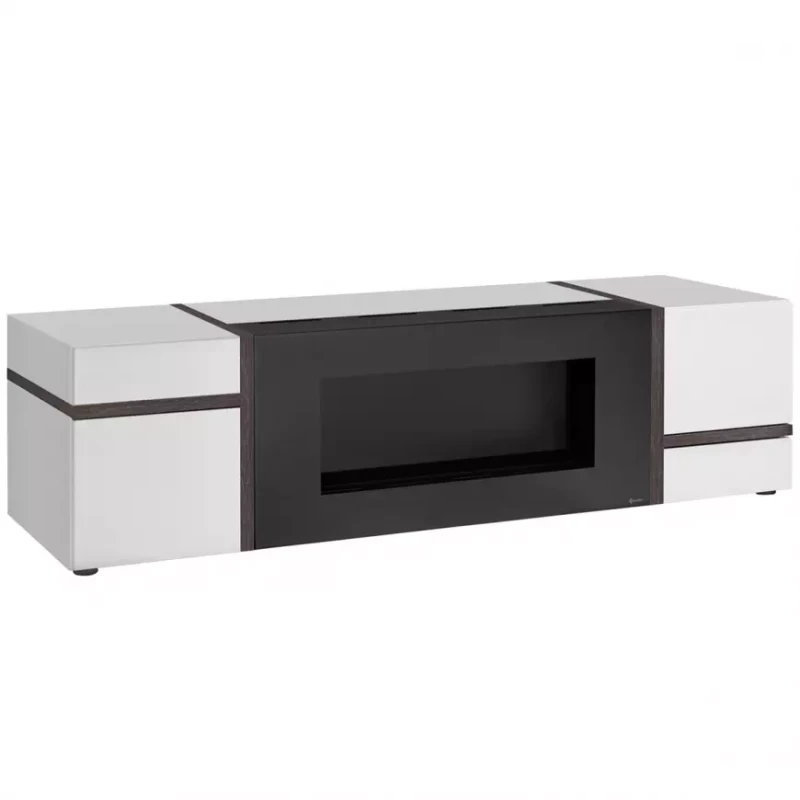 TV-Möbel CELINE mit Bio-Kamin – weiß